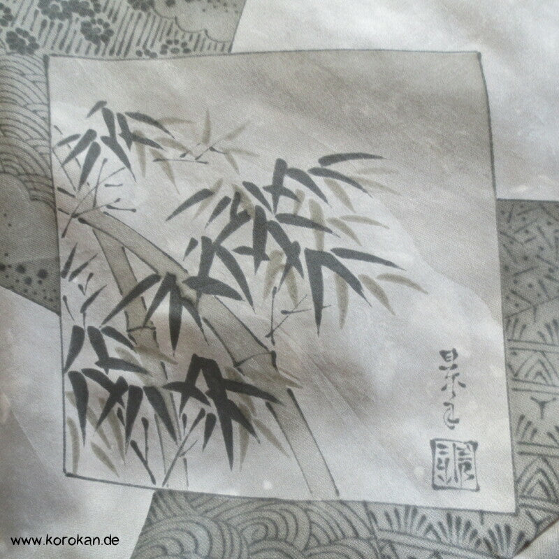 Männer Haori Kimono Jacke Tsumugi Seide, Seidenfutter Shikishi