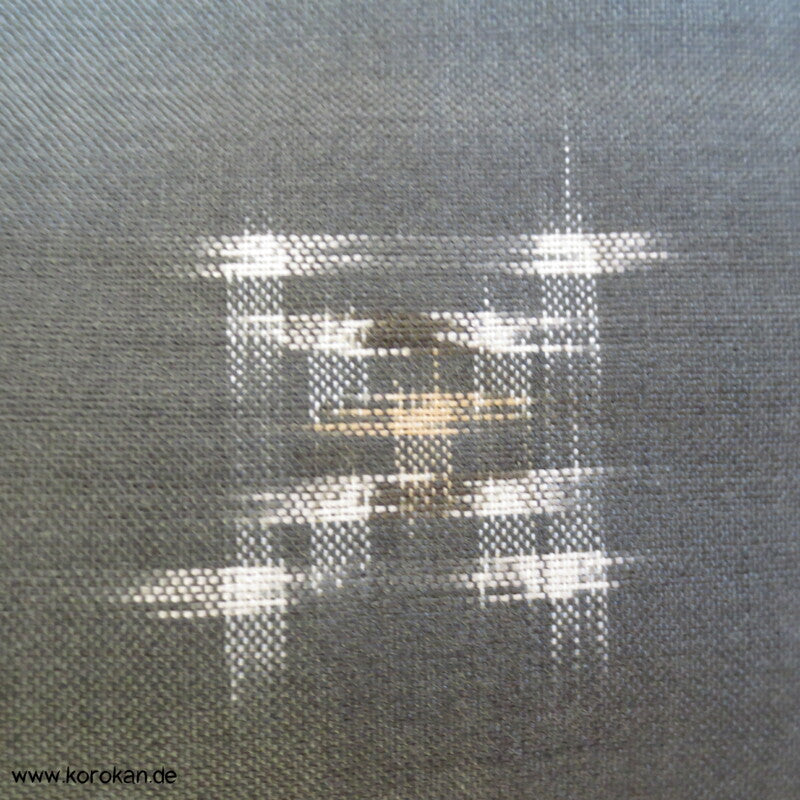 olivgrau kleine Karos Meisen Seiden Kimono