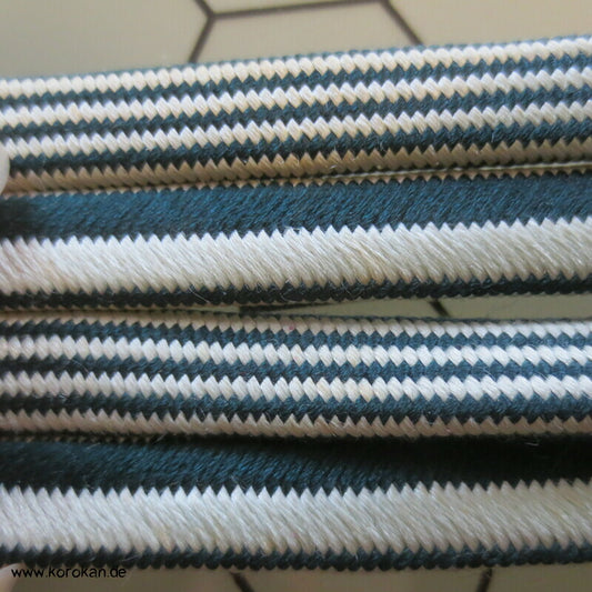 marineblau weiß gestreifter Obijime, Seide,