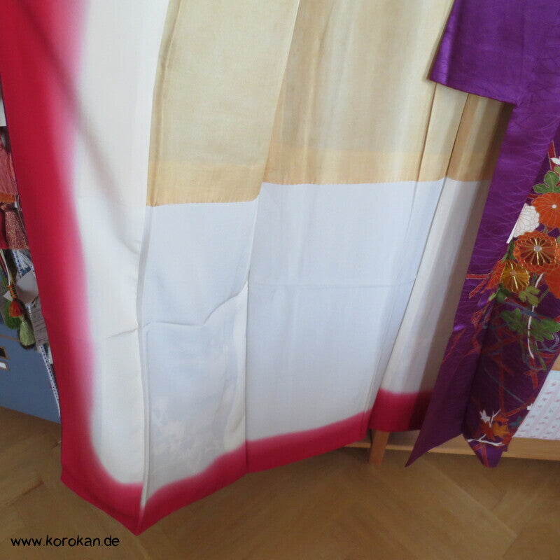 Blüten in Bambusgitter Seidendamast Homongi Kimono