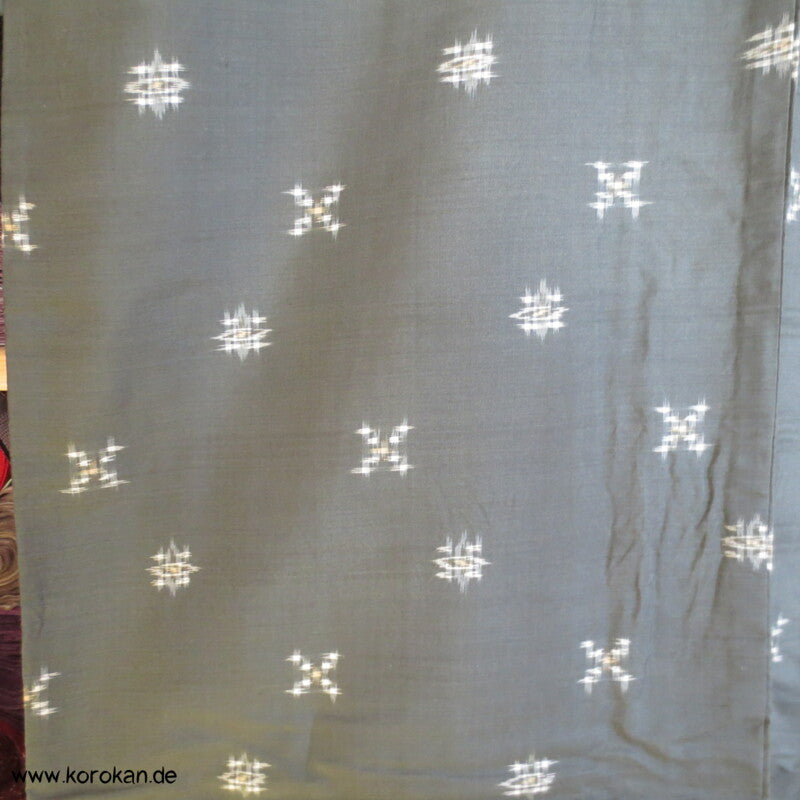 olivgrau kleine Karos Meisen Seiden Kimono