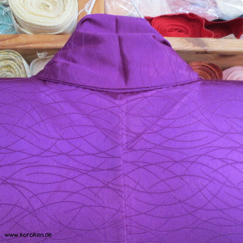 Blüten in Bambusgitter Seidendamast Homongi Kimono