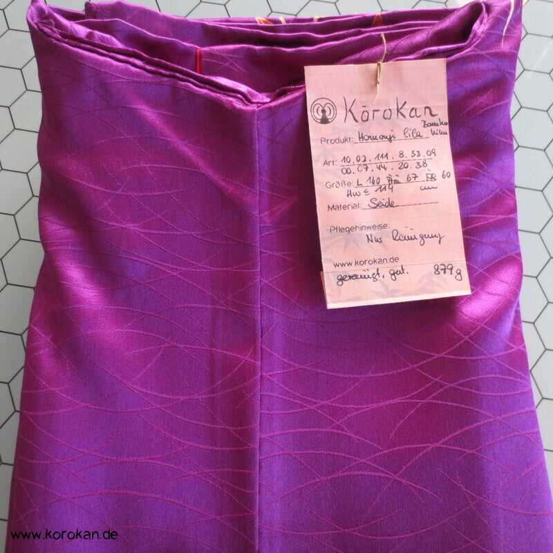 Blüten in Bambusgitter Seidendamast Homongi Kimono
