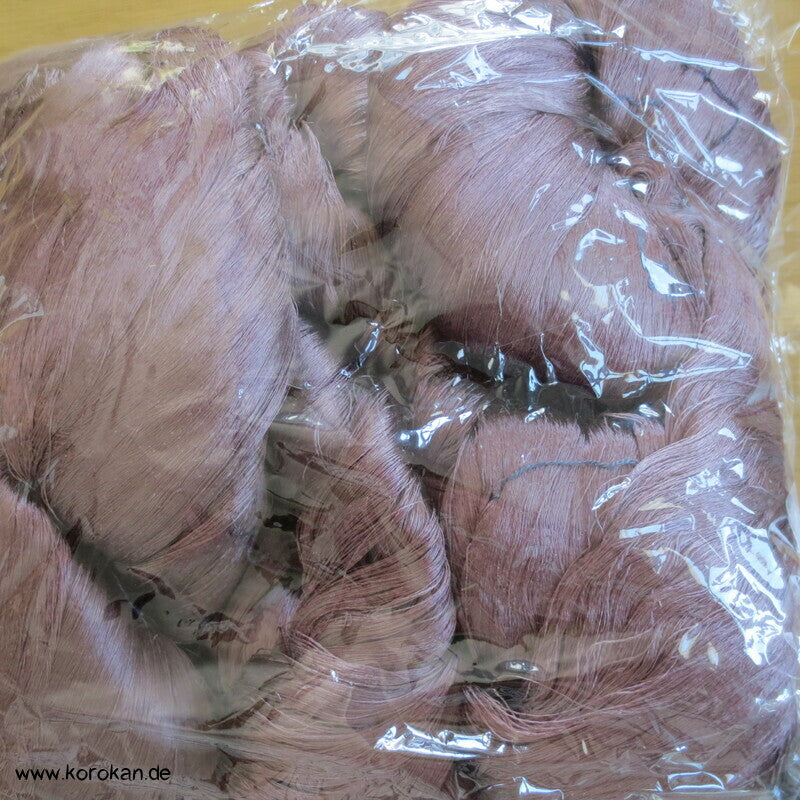dunkles mauve Seidengarn zum Weben aus japanischer Obi Werkstatt