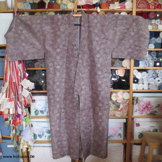 angedeutete Kasuri Blüten Hitoe Tsumugi Seiden Kimono