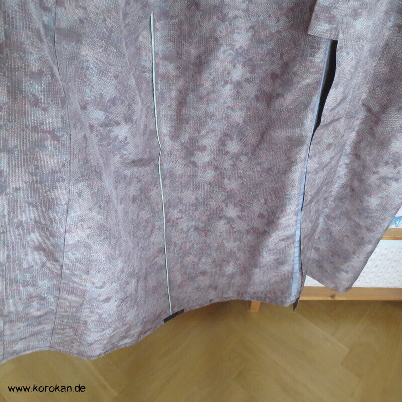 angedeutete Kasuri Blüten Hitoe Tsumugi Seiden Kimono