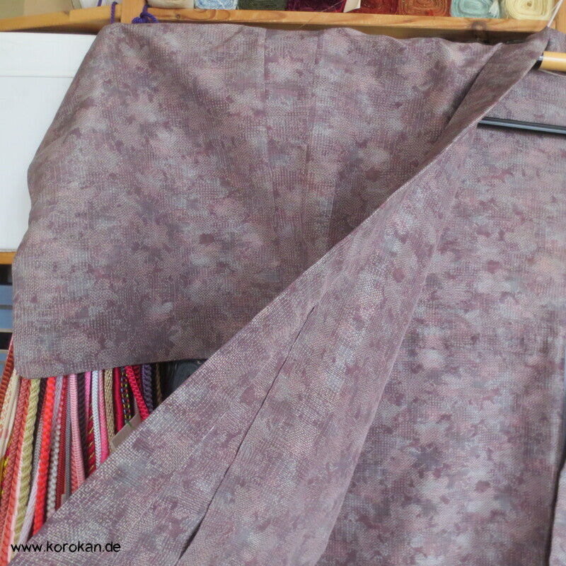angedeutete Kasuri Blüten Hitoe Tsumugi Seiden Kimono