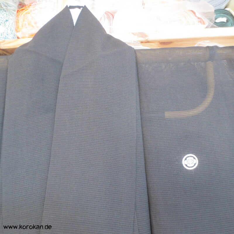 Felsenlandschaft antiker Tomesode Kimono, Rho Seide - halbtransparent