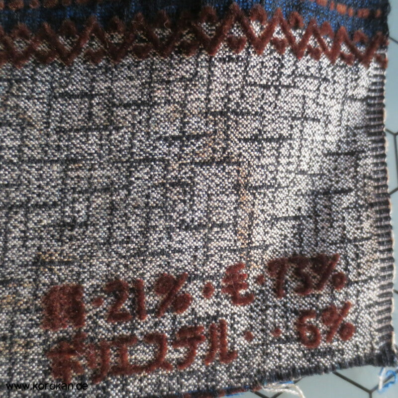 blau schwarzer Männer Kimono Wolle / Seide Krepp