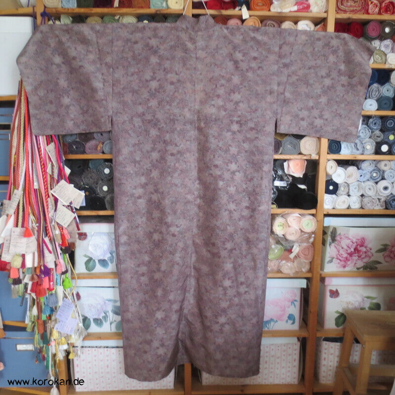 angedeutete Kasuri Blüten Hitoe Tsumugi Seiden Kimono