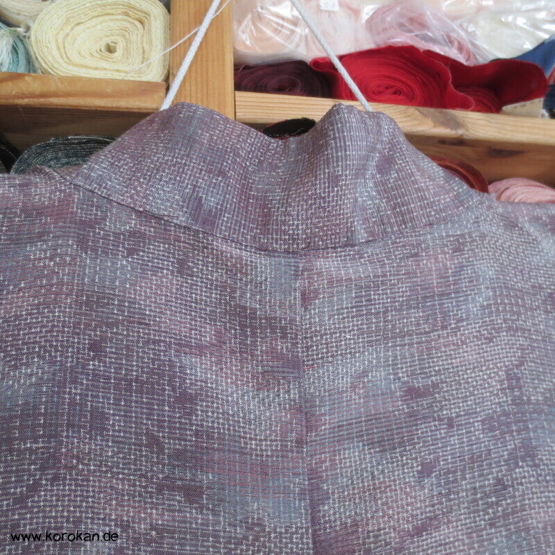angedeutete Kasuri Blüten Hitoe Tsumugi Seiden Kimono