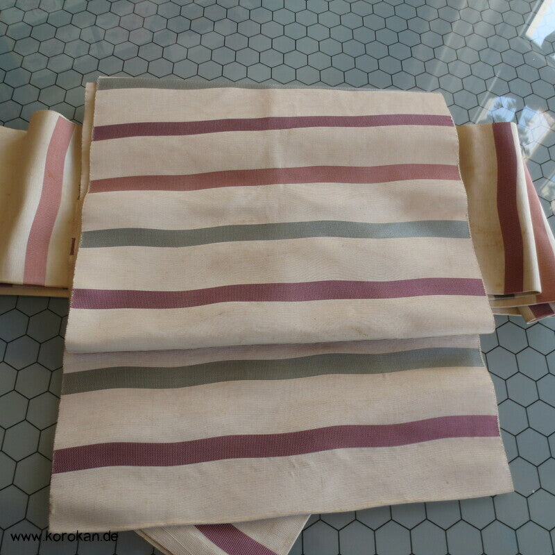 bunte Streifen Vintage Nagoya Obi Seidenrips Kimonogürtel