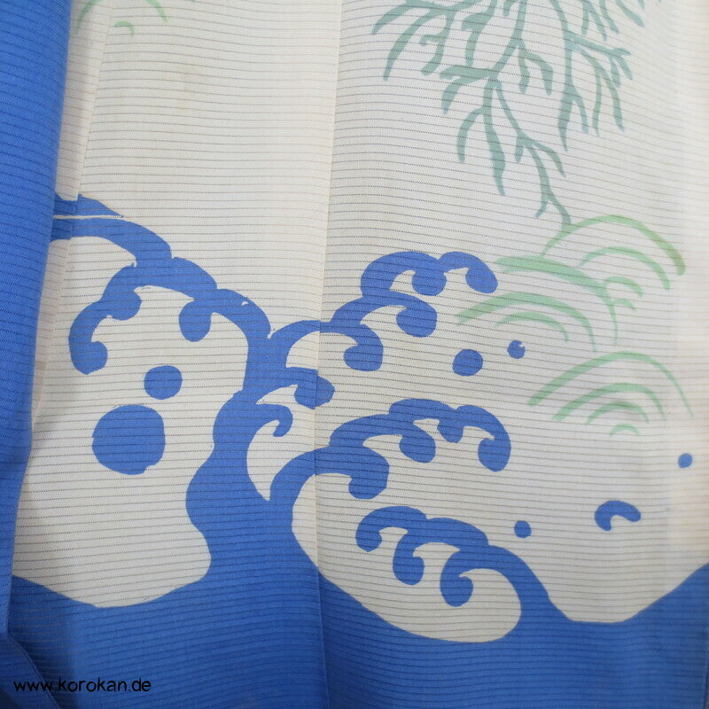 antiker Kimono Juban für kleine Jungen, Brasse, Angel, Korb