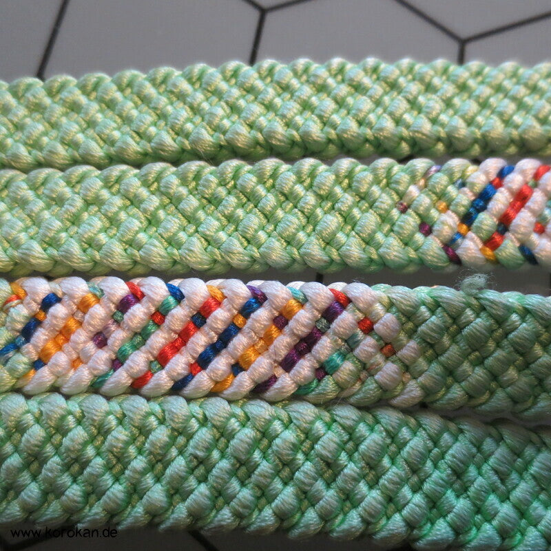 blasshellgrün mit Regenbogenabschnitt Obijime, Seide