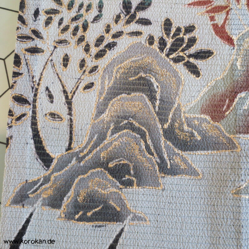 Felsenlandschaft antiker Tomesode Kimono, Rho Seide - halbtransparent