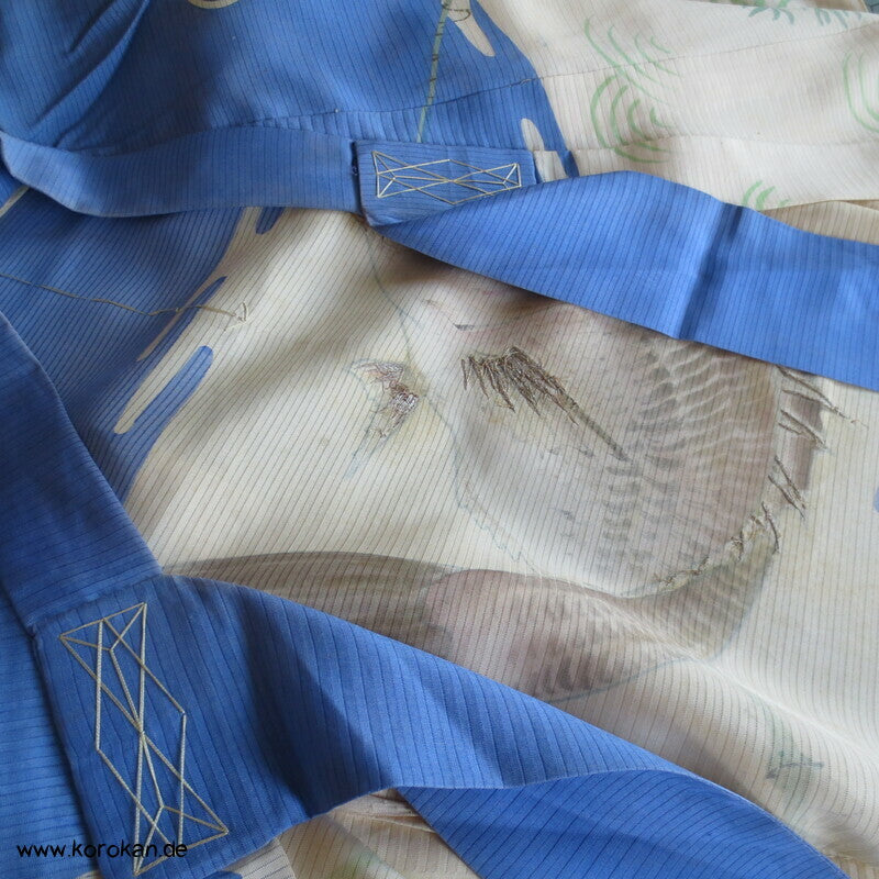 antiker Kimono Juban für kleine Jungen, Brasse, Angel, Korb