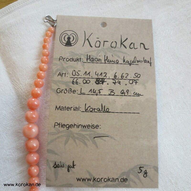 Haori Himo - Koralle, Kugeln, Größenverlauf