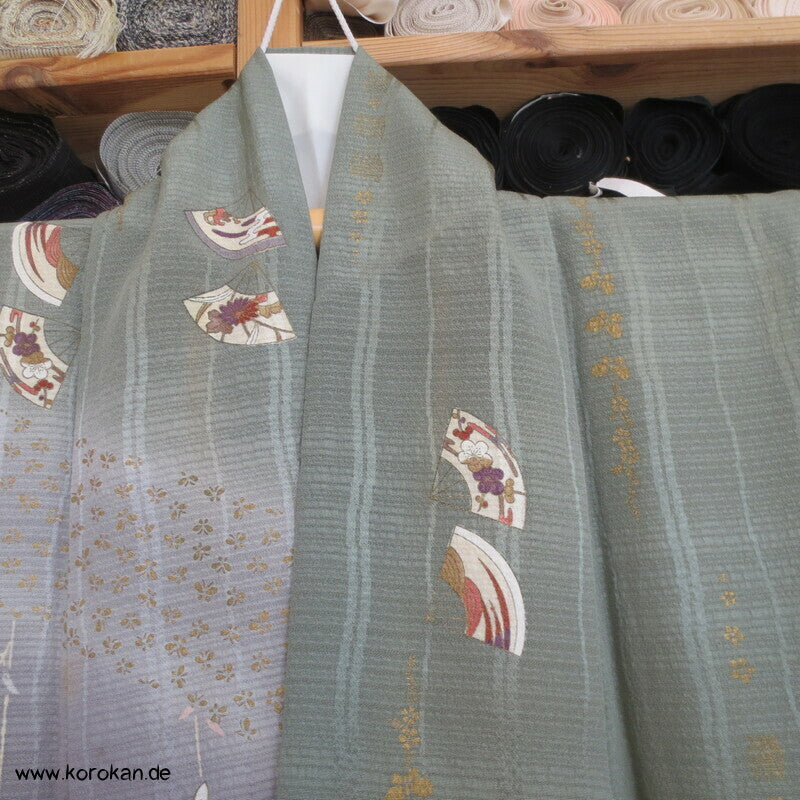 Bokashi Farbverlauf, Weiden, Fächer Homongi Kimono