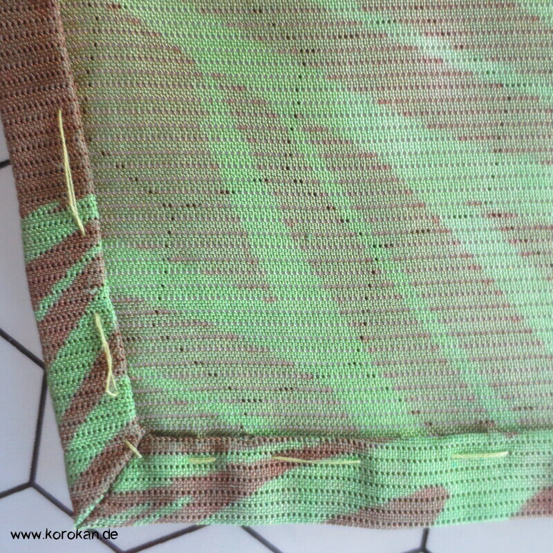 Bambusmuster Hitoe Kimono, Rho Seide, breit, frisch gewaschen, XL