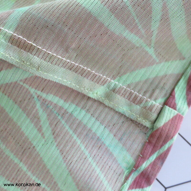 Bambusmuster Hitoe Kimono, Rho Seide, breit, frisch gewaschen, XL