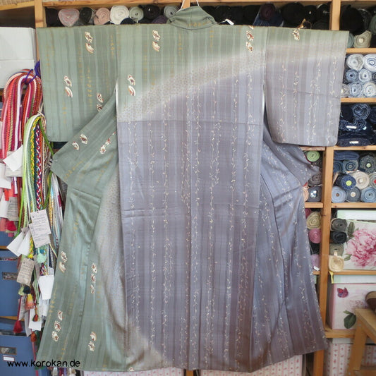 Bokashi Farbverlauf, Weiden, Fächer Homongi Kimono