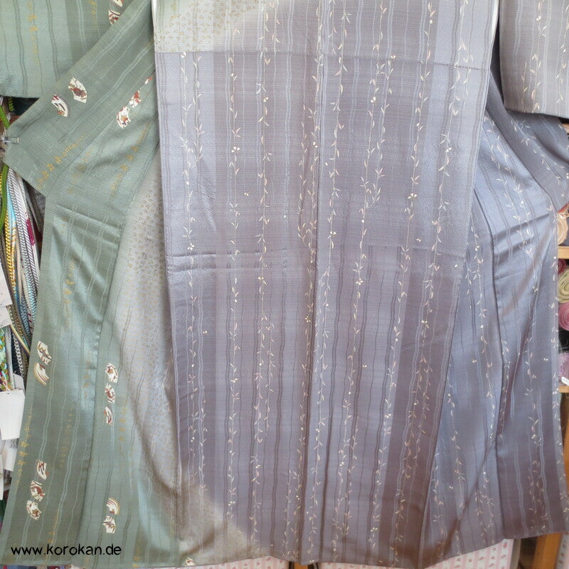 Bokashi Farbverlauf, Weiden, Fächer Homongi Kimono