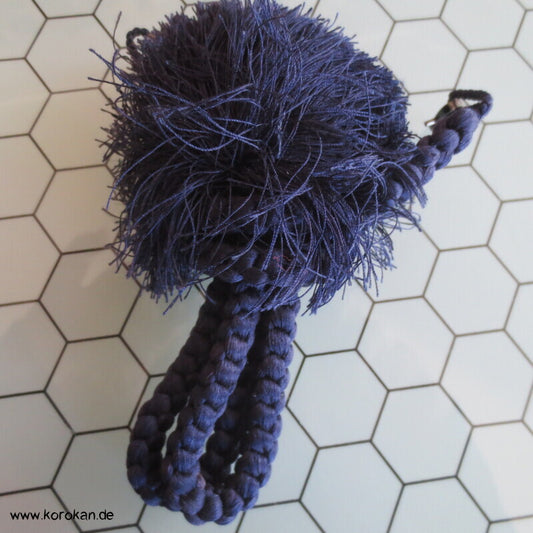 Seide, dunkelblau, Haori Himo für Männer