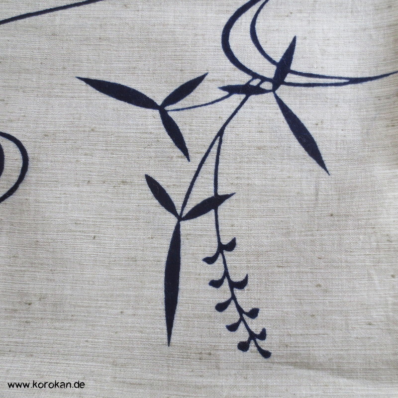 Iris indigo Yukata Kimono Hanf Stoff - antik