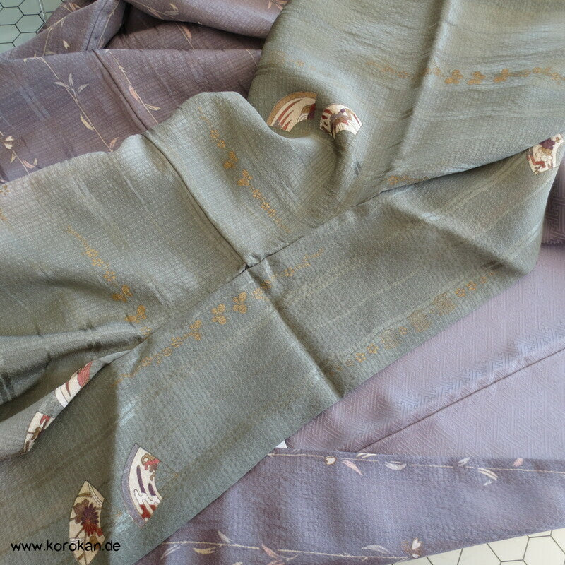 Bokashi Farbverlauf, Weiden, Fächer Homongi Kimono