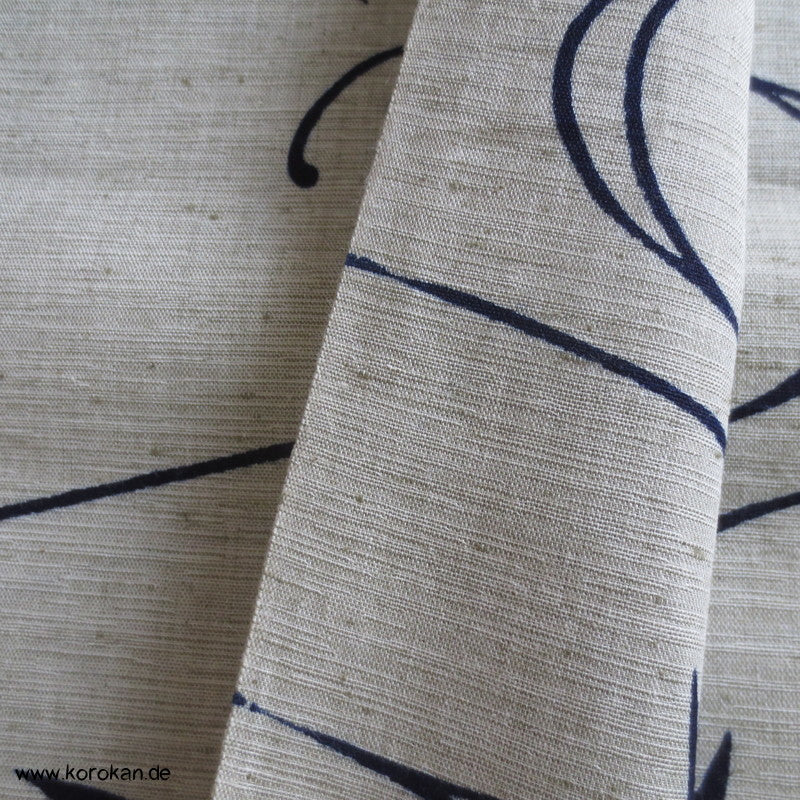 Iris indigo Yukata Kimono Hanf Stoff - antik