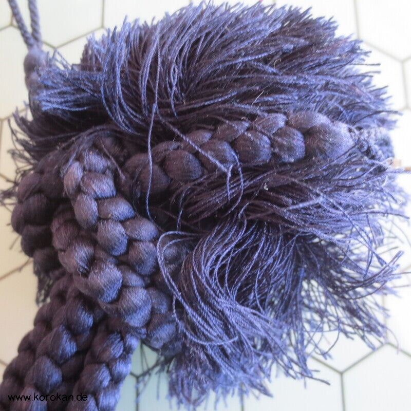 Seide, dunkelblau, Haori Himo für Männer