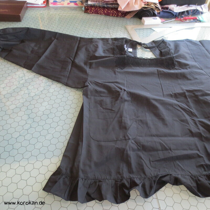 schwarze japanische Kappougi Kimono Schürze mit Ärmeln, neu