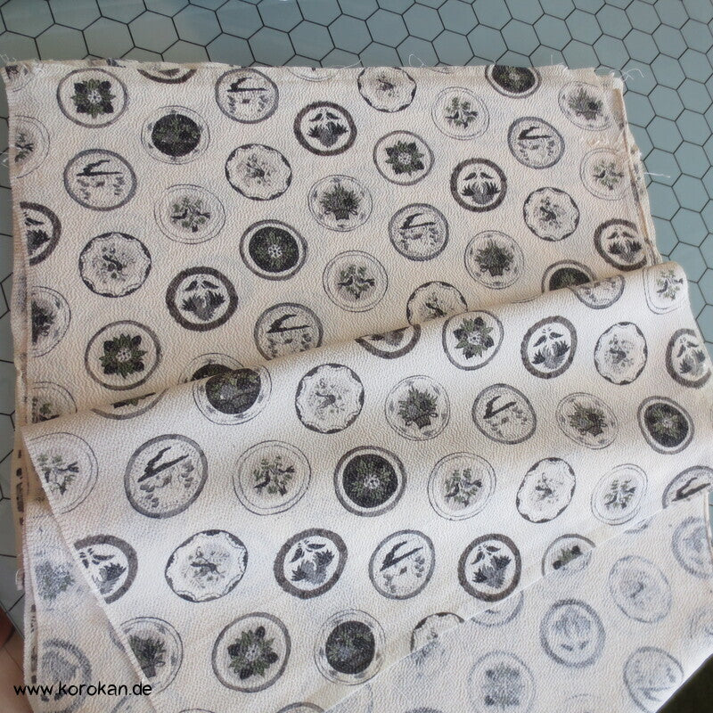 Araihari Mon artige Kreise Hitoe Kimono Seiden Crepe