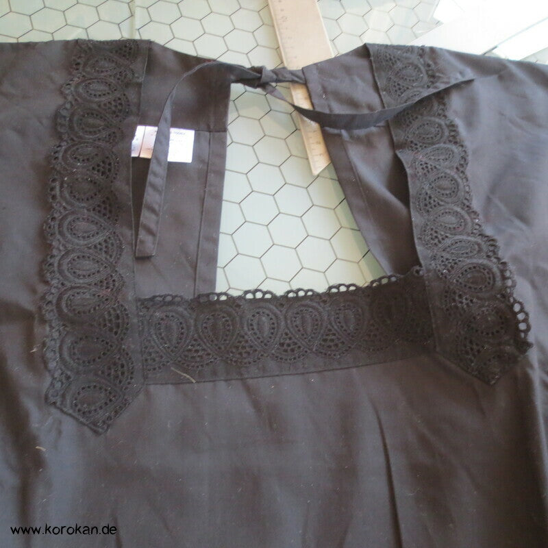 schwarze japanische Kappougi Kimono Schürze mit Ärmeln, neu