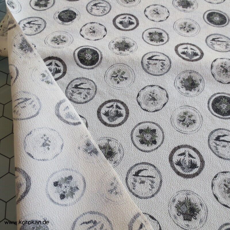 Araihari Mon artige Kreise Hitoe Kimono Seiden Crepe