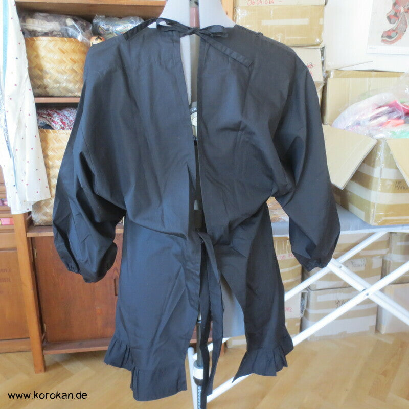schwarze japanische Kappougi Kimono Schürze mit Ärmeln, neu