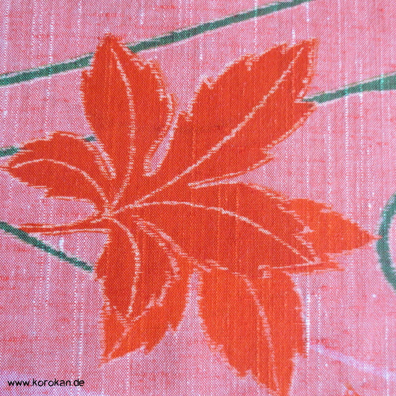 Ahornblatt, Arabeske Druck Kasuri Kimono Wolle