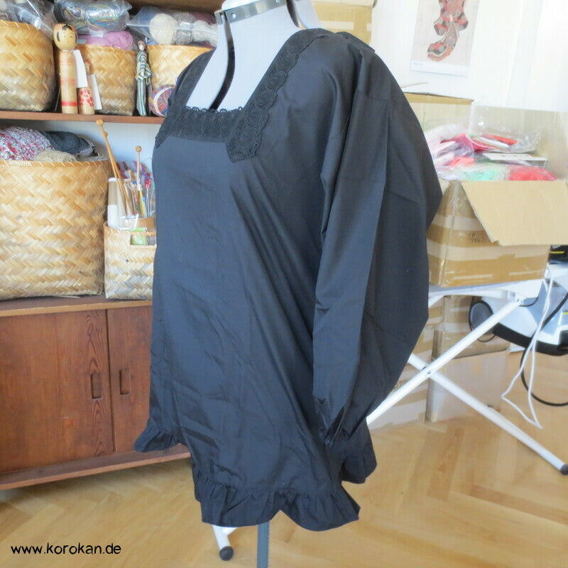 schwarze japanische Kappougi Kimono Schürze mit Ärmeln, neu