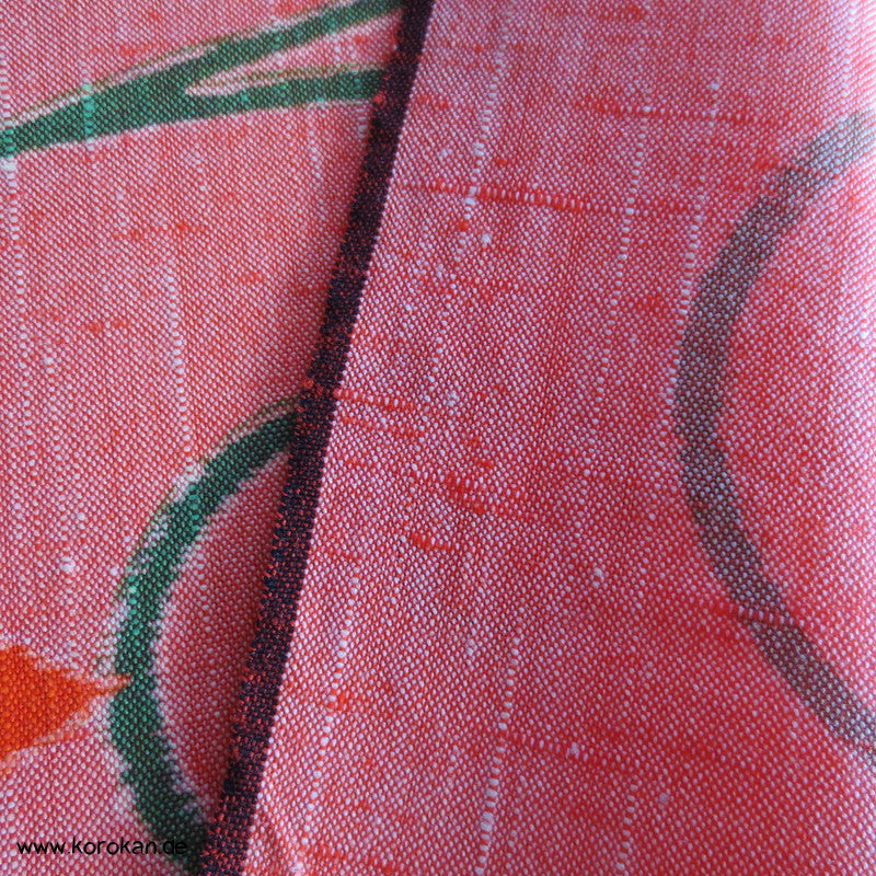 Ahornblatt, Arabeske Druck Kasuri Kimono Wolle