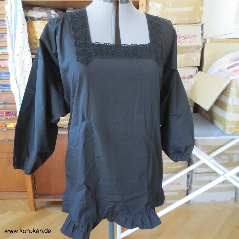 schwarze japanische Kappougi Kimono Schürze mit Ärmeln, neu