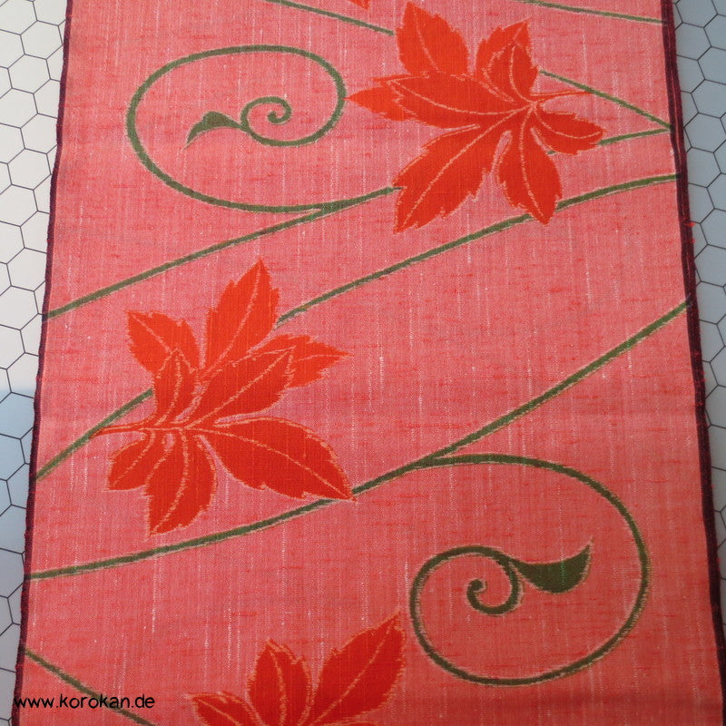 Ahornblatt, Arabeske Druck Kasuri Kimono Wolle