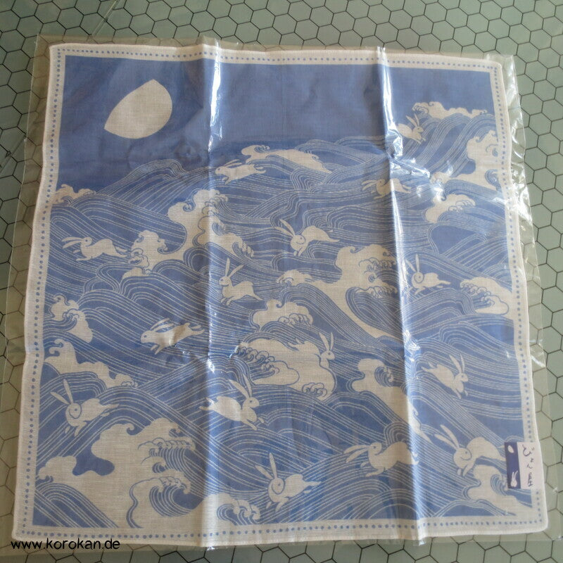 Furoshiki japanisches Tragetuch mit Hasen und Wellen