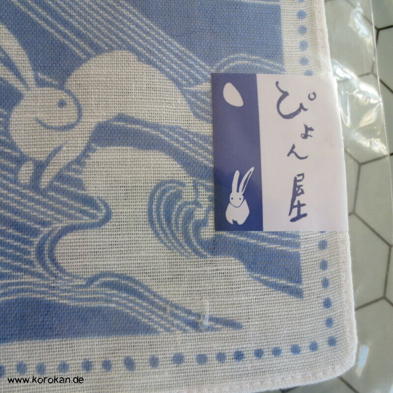 Furoshiki japanisches Tragetuch mit Hasen und Wellen