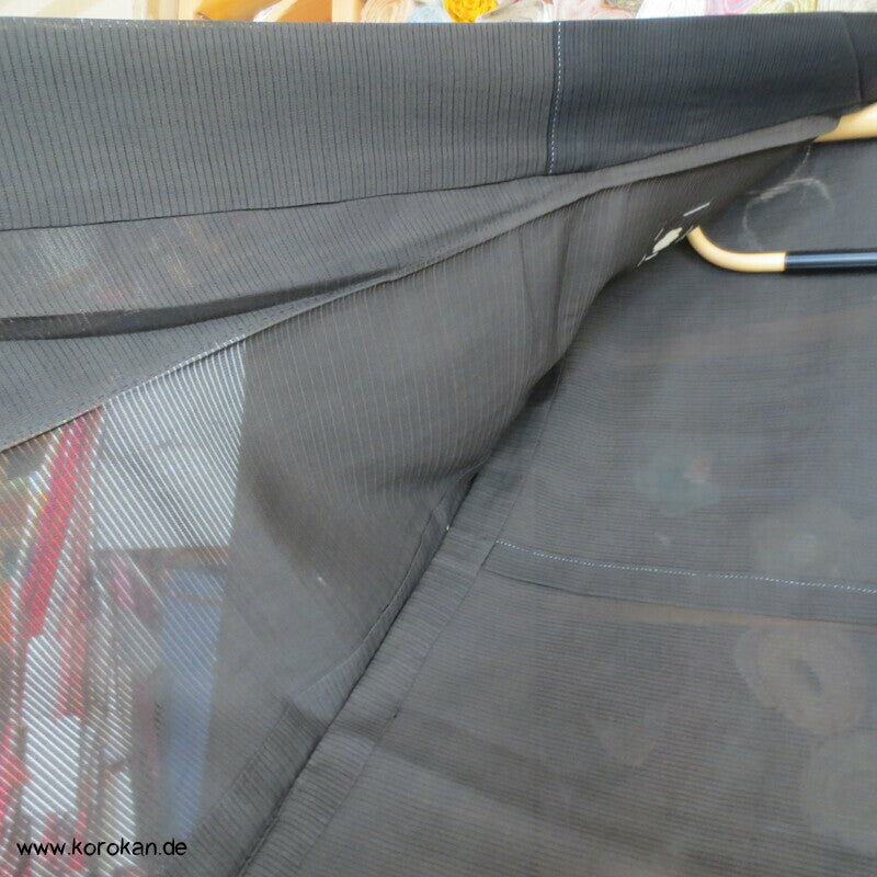 Kaioke Boxen, antiker Hitoe Tomesode Kimono, bestickt Seiden Rho Drehergewebe