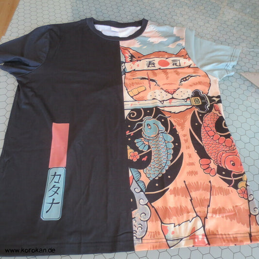 Piratenkatzen Neko T Shirt Gr. L