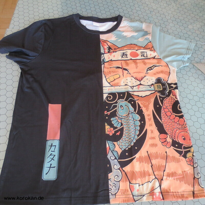 Piratenkatzen Neko T Shirt Gr. L