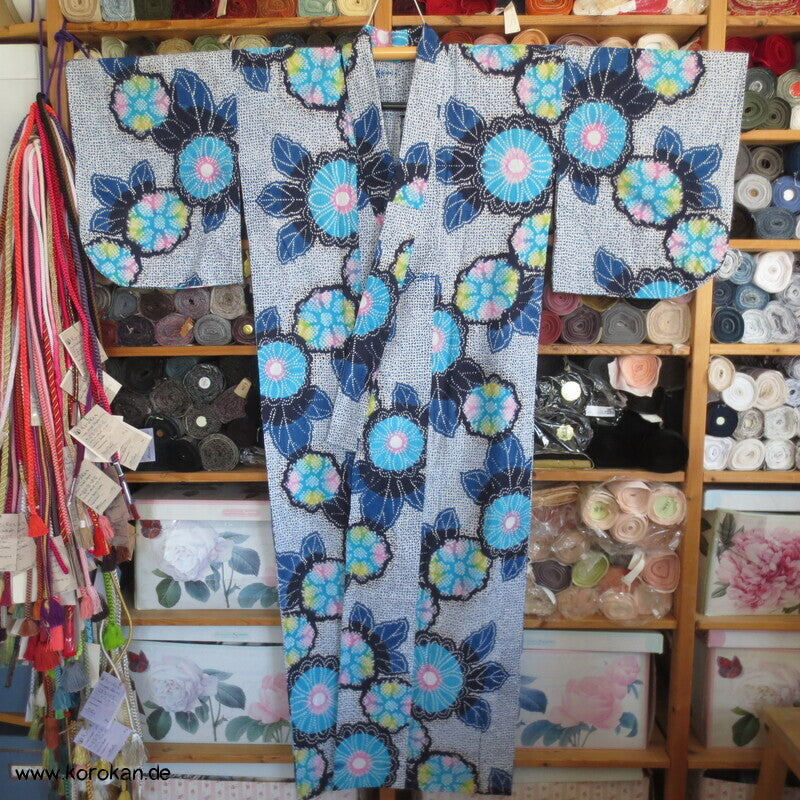japanischer homemade Yukata Kimono, Kanoko Dot Print