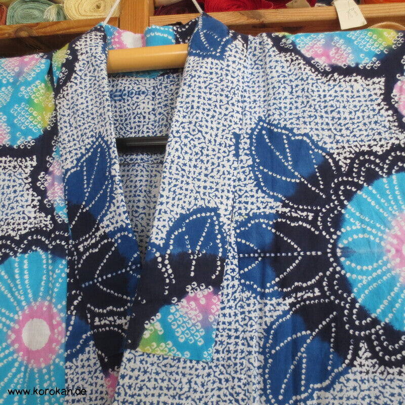 japanischer homemade Yukata Kimono, Kanoko Dot Print
