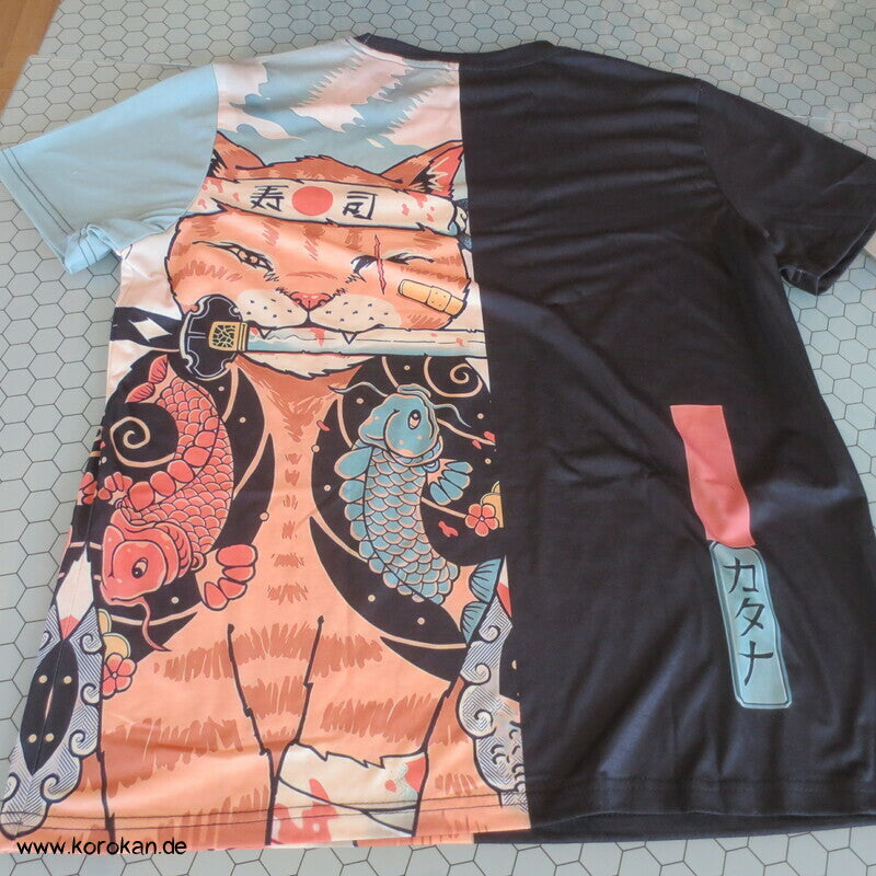 Piratenkatzen Neko T Shirt Gr. L