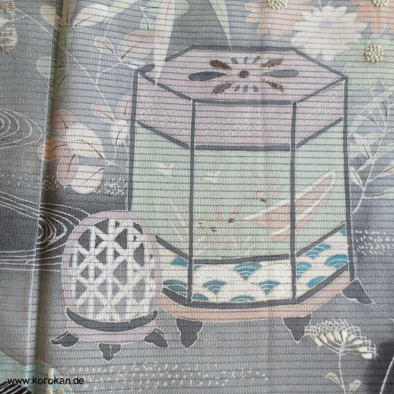 Kaioke Boxen, antiker Hitoe Tomesode Kimono, bestickt Seiden Rho Drehergewebe